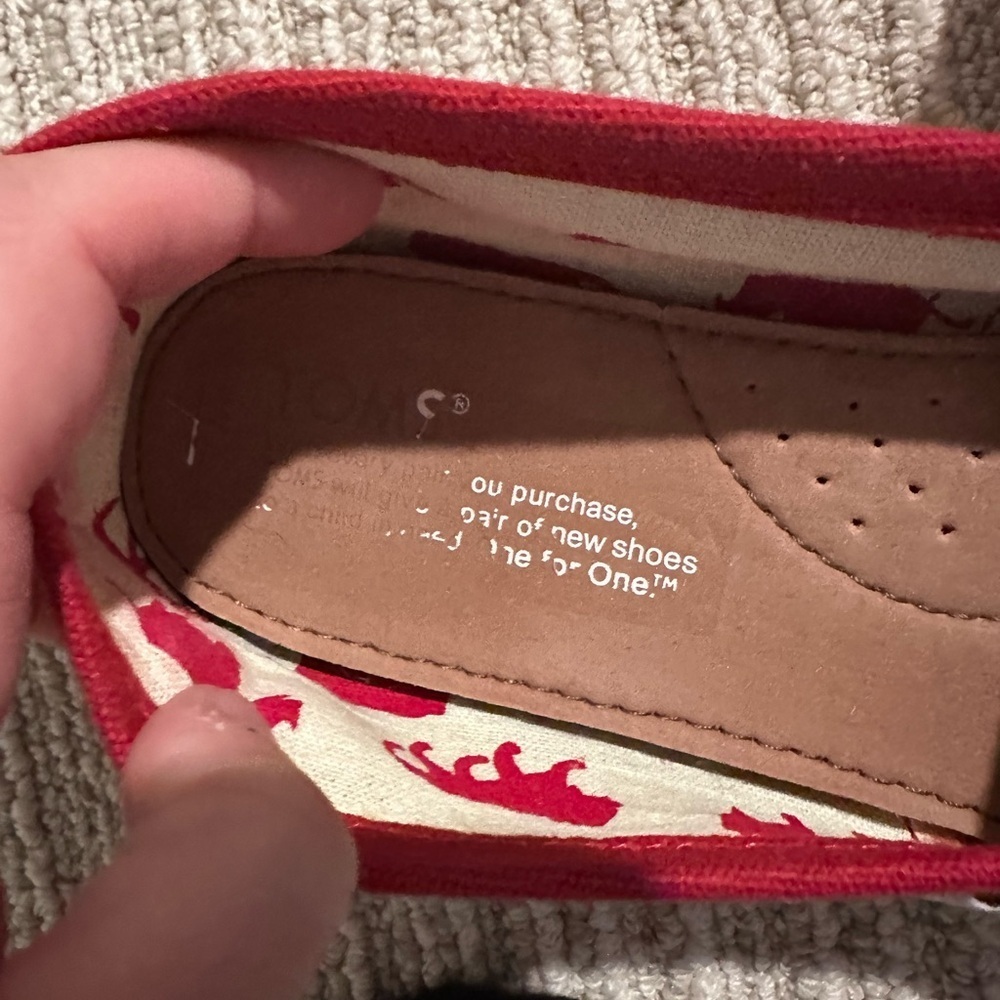 Hand Painted Red University Of Kansas Toms Shoes - Picture 6 of 7